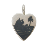 Sterling Silver Niello Eastern Scene Charm Pendant Antique c1890s