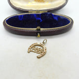 Sterling Silver Good Luck Horseshoe Charm Pendant Vintage c1970