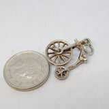 Sterling Silver Nuvo Pennyfarthing Bicycle Charm Pendant Vintage c1970