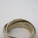 Studio Sterling Silver Planished Trinity Ring Vintage London Size W UK