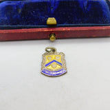 Sterling Silver and Enamel Stratford on Avon Shield Charm Pendant Vintage c1970