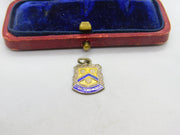 Sterling Silver and Enamel Stratford on Avon Shield Charm Pendant Vintage c1970