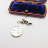 Sterling Silver Man Up a Lamp-Post Charm Pendant Vintage c1970