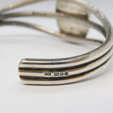 Sterling Silver & Turquoise Set Modernist Bangle Bracelet Vintage 1985 London