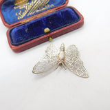Sterling Silver Butterfly Brooch Pin Vintage c1970