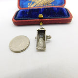 Sterling Silver Retro Telephone Charm Pendant Vintage c1970