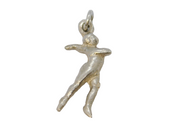 Sterling Silver Dancing Figure Charm Pendant Vintage c1970