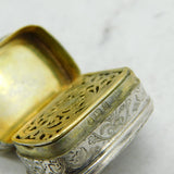 George III Sterling Silver & Crystal Mourning Vinaigrette Antique 1813 London