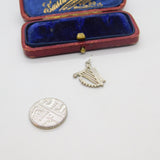 Sterling Silver Concert Harp Charm Pendant Vintage c1970