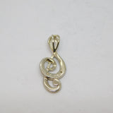 Sterling Silver Single Diamond Set Treble Clef Charm Pendant Vintage c1970