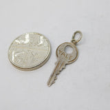 Sterling Silver Yale Door Key Charm Pendant Vintage c1970