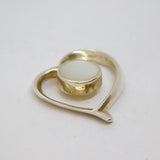 Sterling Silver Mother Of Pearl Stylised Heart Pendant Contemporary c1990s