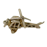 Sterling Silver CHIM Helicopter With Figure Charm Pendant Vintage c1970s