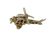 Sterling Silver CHIM Helicopter With Figure Charm Pendant Vintage c1970s