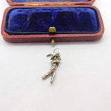 Sterling Silver Golfer Charm Pendant Vintage c1970
