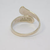 Sterling Silver Patterned Crossover Band Ring Vintage c1970 Size O
