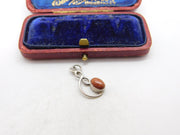 Sterling Silver Cabochon Goldstone Drop Charm Pendant Vintage c1970