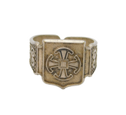 Sterling Silver Celtic Cross Open Back Signet Band Ring Vintage c1990 Size N