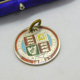 Victorian Sterling Silver & Enamel Shilling Coin Fob Pendant Antique 1887