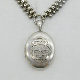 Victorian Aesthetic Sterling Silver Sweetheart Locket & Collar Necklace Antique