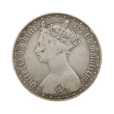 Queen Victoria .925 Silver 1883 Gothic Florin Coin Antique Fair Condition