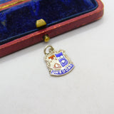 Sterling Silver and Enamel Cheddar Travel Shield Charm Pendant Vintage c1970