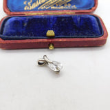 Sterling Silver and Diamond Paste Gem Charm Pendant Vintage c1970