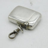 Victorian Sterling Silver Vesta Case & Dog Clip Antique 1899 Birmingham