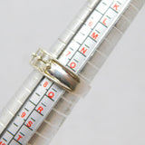 Sterling Silver Two Tier 8 Emerald Cut Spinel Band Ring Modern c1990 Size P