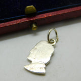 Sterling Silver USA Modified One Dime Cut Out Bust Charm Pendant Antique c1940