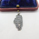 Sterling Silver Illinois State USA Charm Pendant Vintage c1970