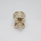 Sterling Silver Large Ornate Crown Charm Pendant Vintage c1970