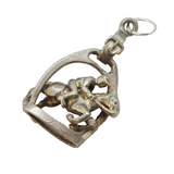 Sterling Silver Showjumping Horse Stirrup Charm Pendant Vintage c1970s