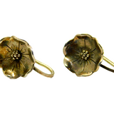 Pair of Sterling Silver Poppy Flower Screw Back Studio Earrings Vintage c1940