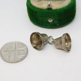 Sterling Silver Pair of Bells Charm Pendant Vintage c1970