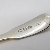 George III Sterling Silver Wheat Sheaf Crest Condiment Spoon Antique 1820