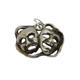 Sterling Silver Theatre Mask Charm Pendant Vintage c1970