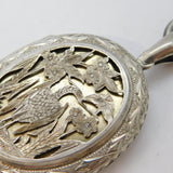 Victorian Aesthetic Movement Sterling Silver Sweetheart Locket Antique 1879