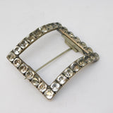 Victorian Sterling Silver & Paste Set Buckle Conversion Brooch Antique c1860
