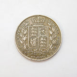 Queen Victoria .925 Silver Young Head Half Crown Coin Antique 1883 Fine
