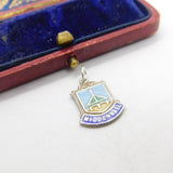 Sterling Silver & Enamel Mildenhall Charm Pendant Vintage c1970