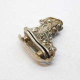 Sterling Silver Opening Ice Skate Charm Pendant Vintage c1970