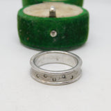 Sterling Silver Modernist Spinel Set Moonscape Ring Vintage c1970 Size N 1/2 UK