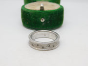Sterling Silver Modernist Spinel Set Moonscape Ring Vintage c1970 Size N 1/2 UK