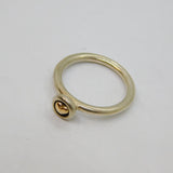 Sterling Silver & Round Set Gilt Heart Stacking Dress Ring Modern c2010 Size K