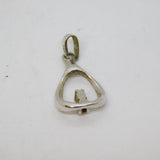 Sterling Silver 2 Garnet Stylised Wishbone Form Charm Pendant Vintage c1970s