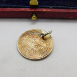 Queen Victoria Sterling Silver Maundy Fourpence Coin Fob Charm 1865 Antique
