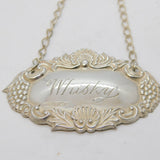 Sterling Silver Grape Pattern Whisky Decanter Label Vintage 1990 Birmingham