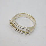 Sterling Silver Split Wavy Band Dress Ring Vintage c1970 Size O 1/2