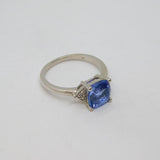 Sterling Silver Tanzanite Solitaire Dress Ring Vintage c1990 Size P 1/2